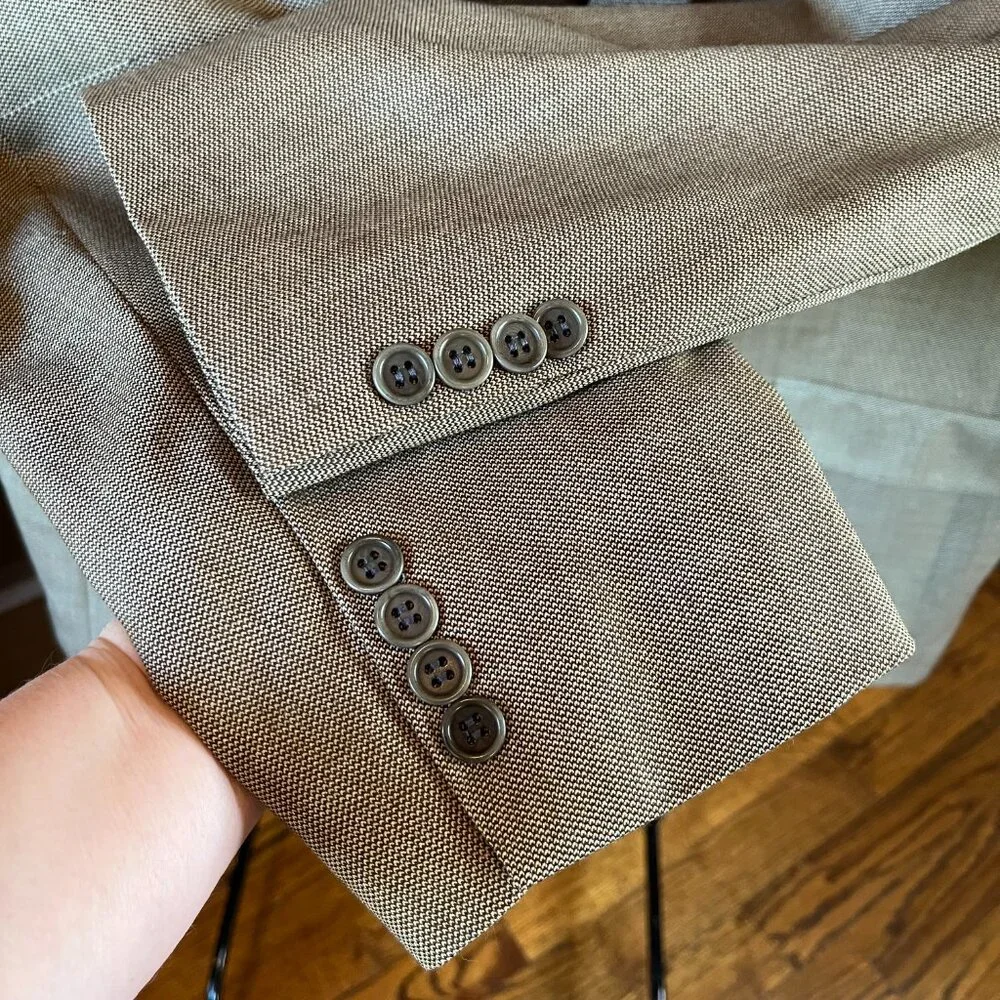Daniel Cremieux ING LORO PIANA Men's Blazer Wool Mens 48L Tan Sport Coat USA